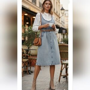 Vintage Cherokee Denim Acid Wash Sleeveless Dress